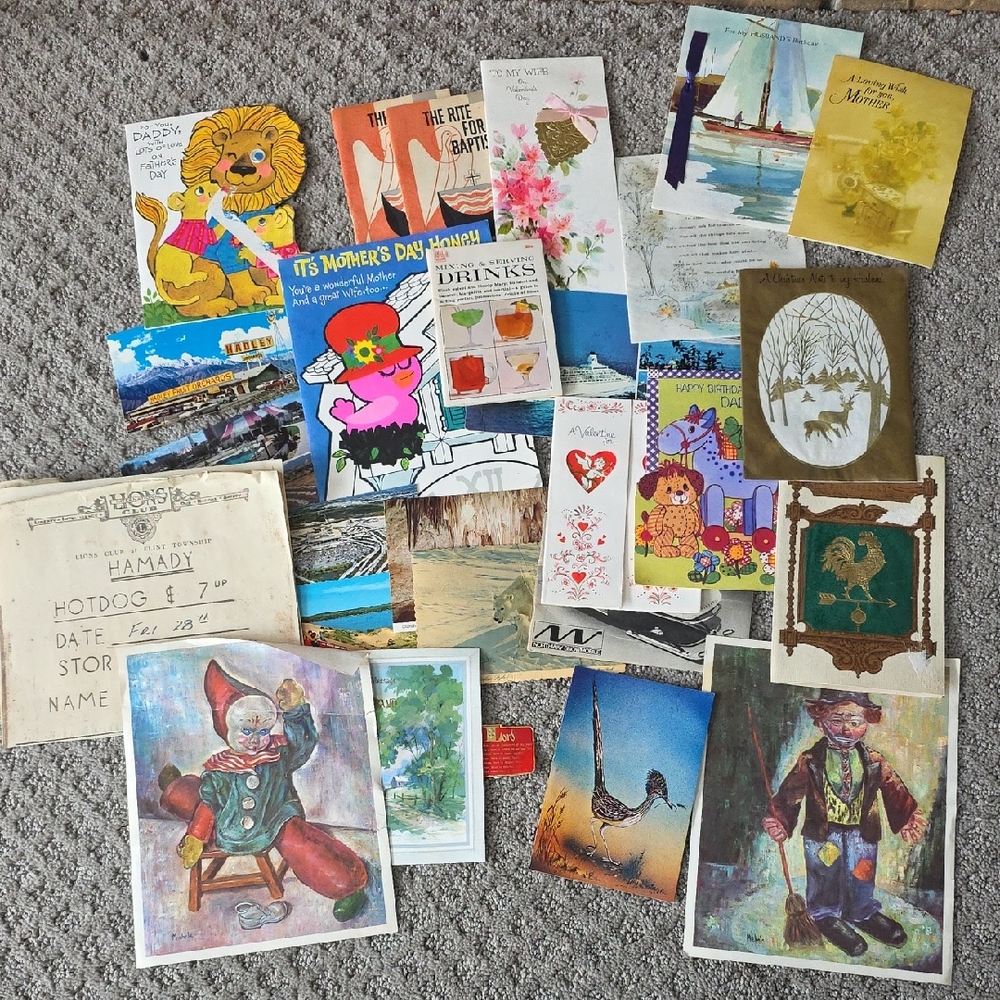 Vintage Cards, Postcards, Paper, Booklet and Manual Set